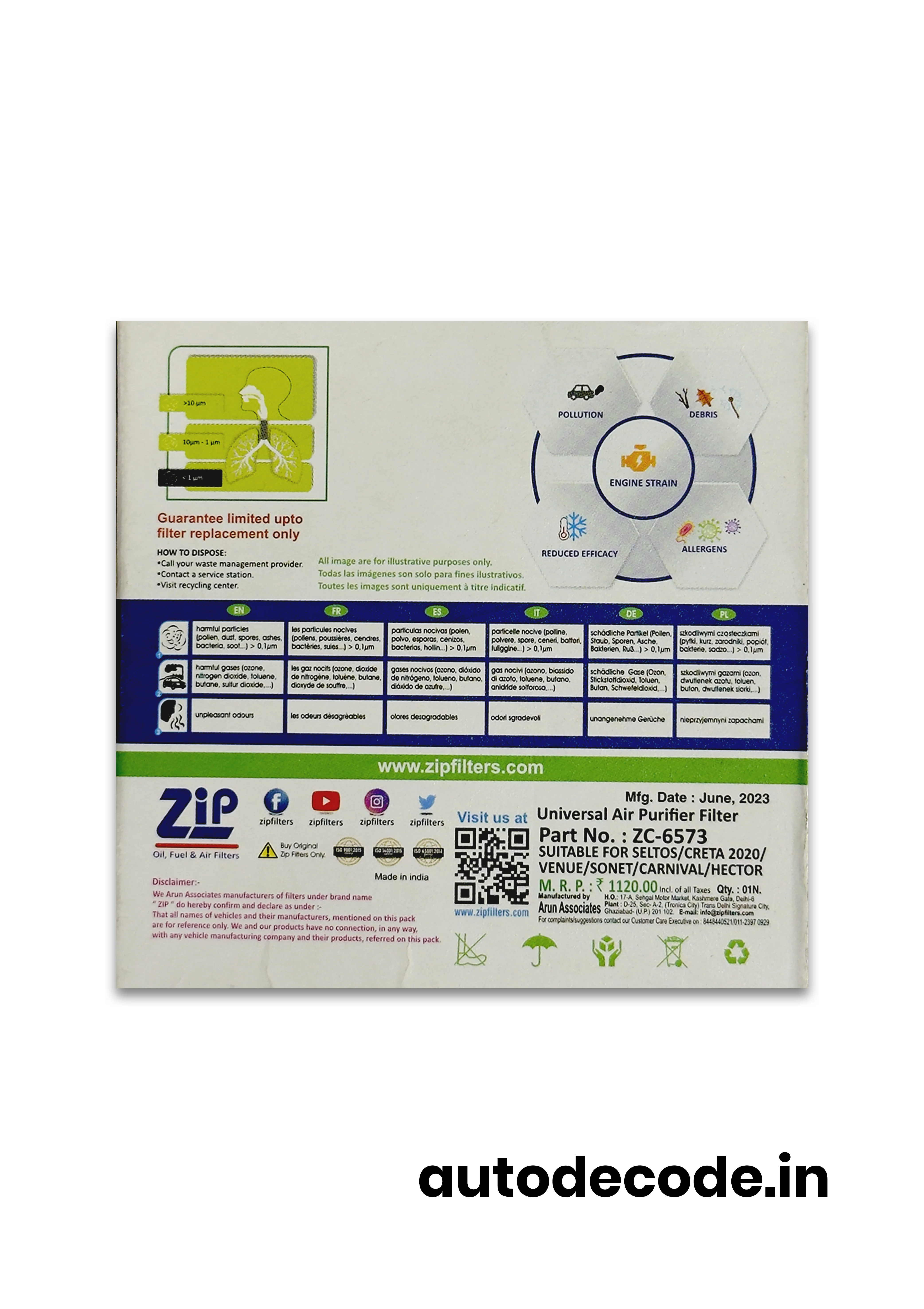 Car Air Purifier Filter - PM 2.5 HEPA Filter | Multi Layer Cabin Purifier - Image 2