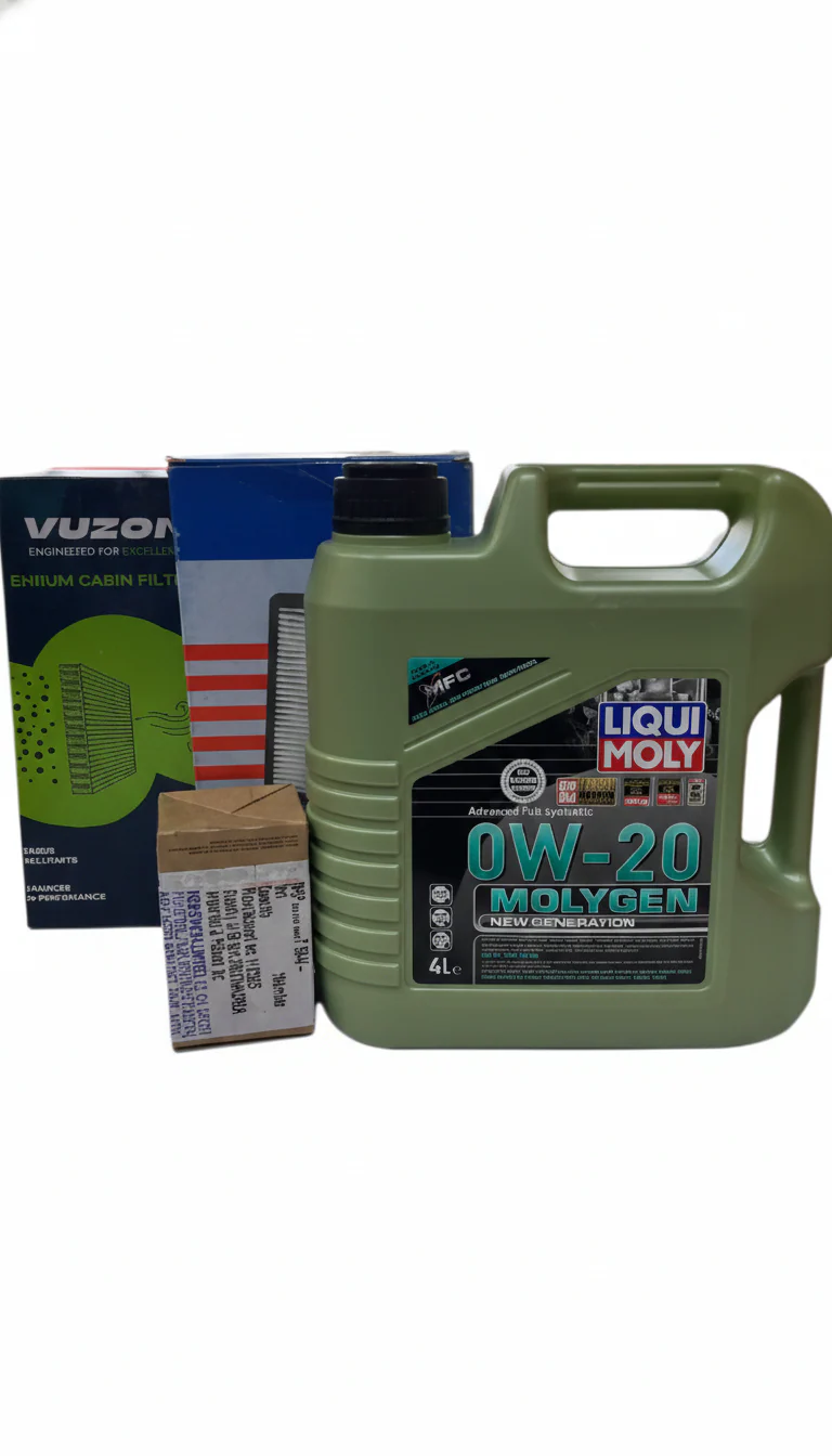 Hyundai Creta Petrol Type 3 / Kia Seltos Petrol Service Kit – Liqui Moly Molygen 0W20 Engine Oil 4L + Genuine Filters - Image 2