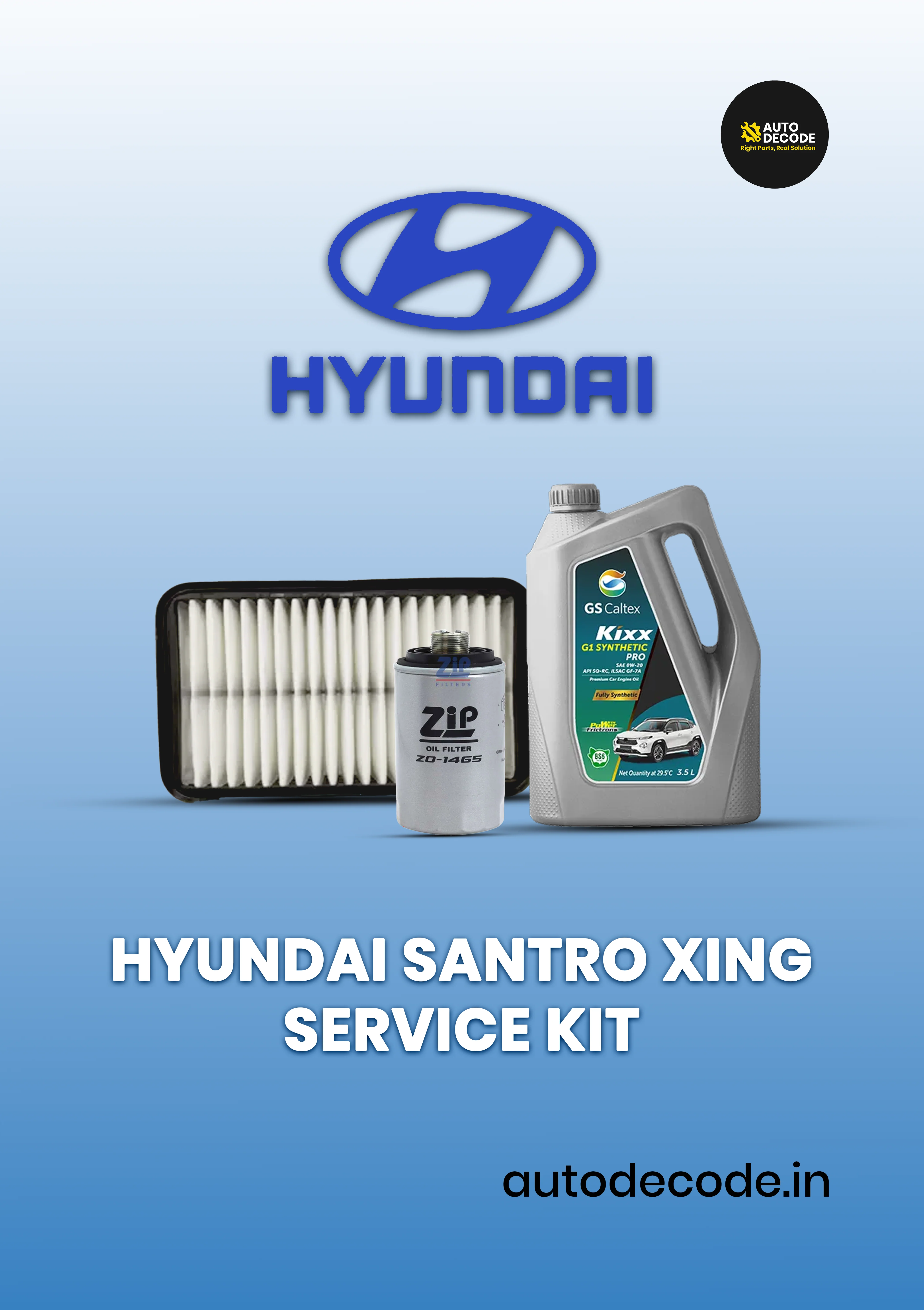Hyundai Santro Xing Service Kit with Caltex Oil (3L)